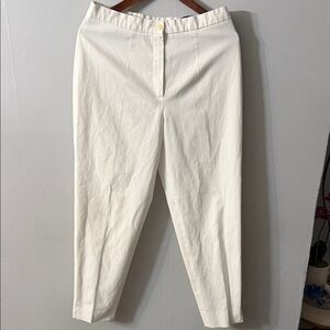 Elegant Cream Women's Cropped Pants